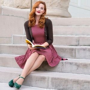 NWOT Trashy Diva Audrey Dress Wine Dots Size 20